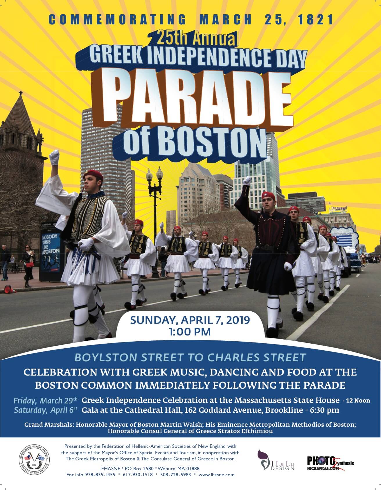 Flier for Boston Greek Independence Day Parade 2019